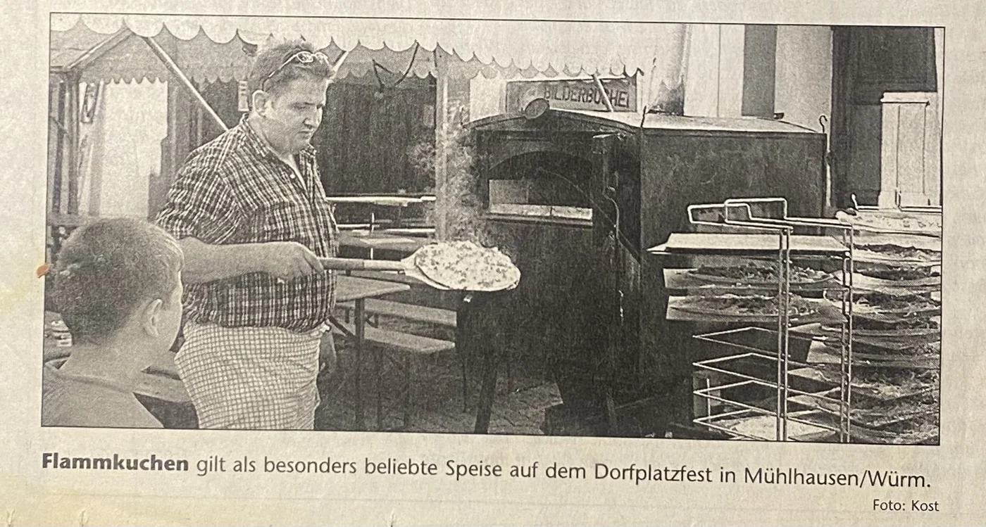 Flammkuchen beim Dorfplatzfest