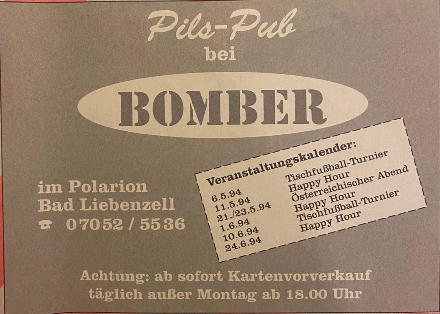 Pils-Pub bei Bomber · 1994